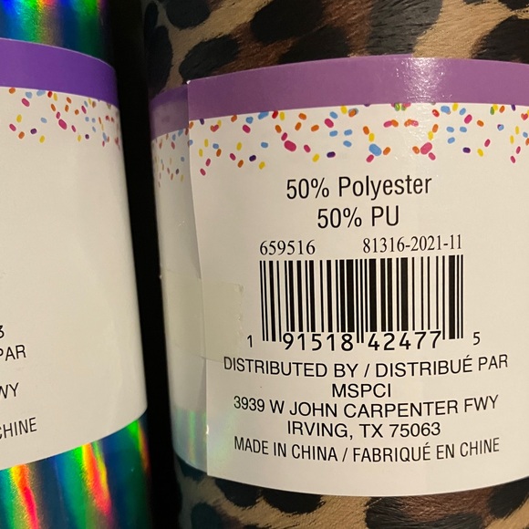 Celebrate It Faux Leather Ribbon Set - Shimmering Blue and Wild Leopard - Picture 3 of 5